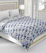 Blue Be Wangle Geometric Printed Reversible Single Bed Dohar AC Blanket