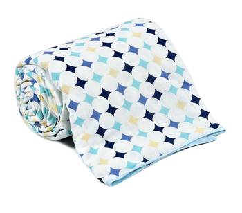 Blue Be Wangle Geometric Printed Reversible Single Bed Dohar AC Blanket 5