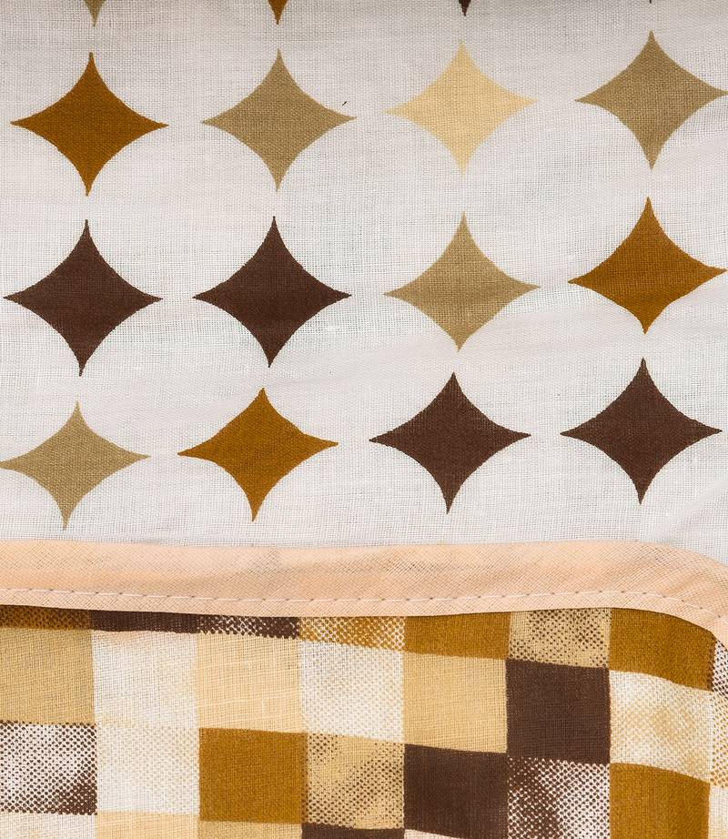 Brown Be Wangle Geometric Printed Reversible Double Bed Dohar AC Blanket