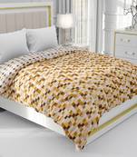 Brown Be Wangle Geometric Printed Reversible Single Bed Dohar AC Blanket