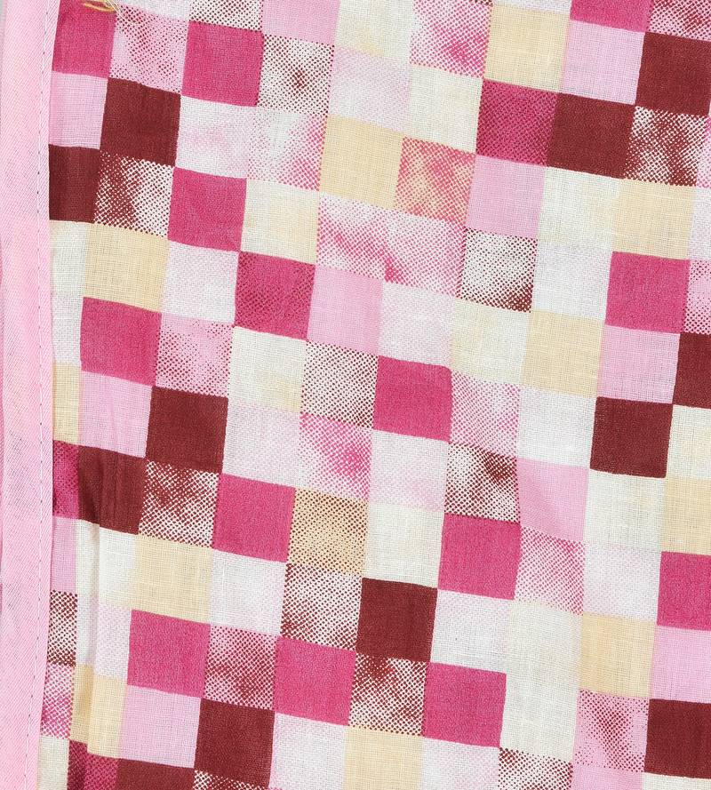 Light Red Be Wangle Geometric Printed Reversible Double Bed Dohar AC Blanket