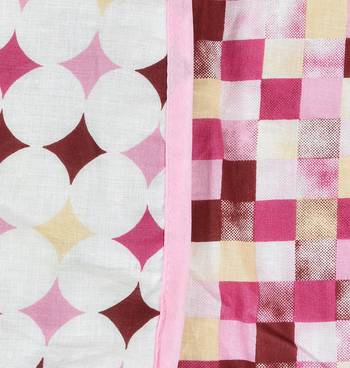 Light Red Be Wangle Geometric Printed Reversible Single Bed Dohar AC Blanket 2