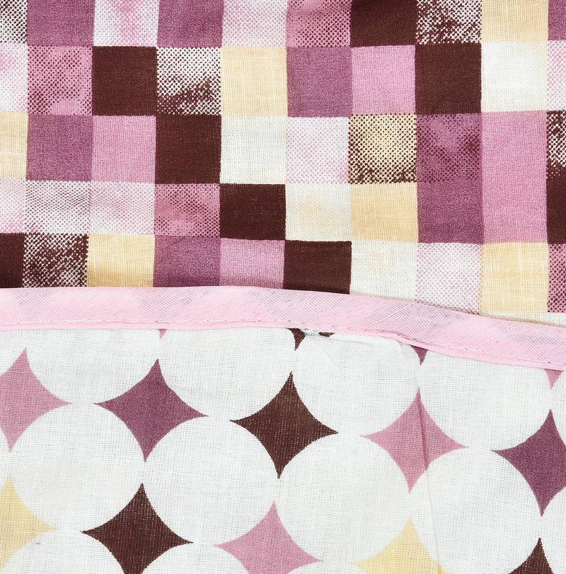 Pink Be Wangle Geometric Printed Reversible Double Bed Dohar AC Blanket