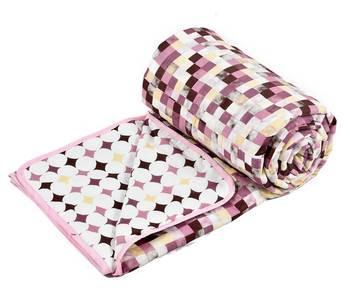 Pink Be Wangle Geometric Printed Reversible Double Bed Dohar AC Blanket 3