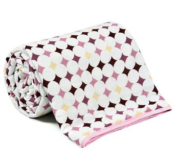 Pink Be Wangle Geometric Printed Reversible Double Bed Dohar AC Blanket 4