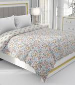Blue Be Wangle Floral Printed Reversible Single Bed Dohar AC Blanket