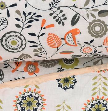 Dark Orange Be Wangle Floral Printed Reversible Single Bed Dohar AC Blanket 5