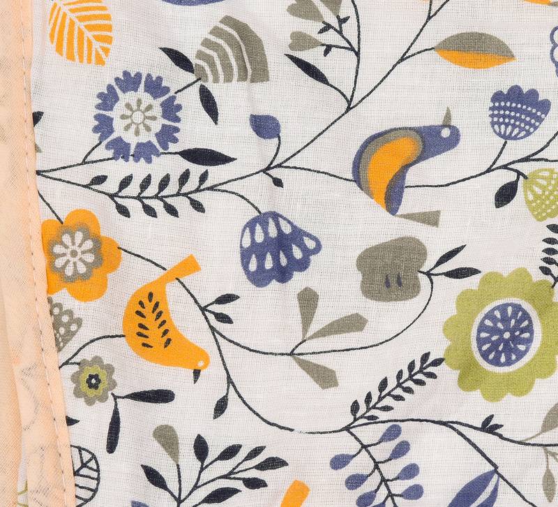 Orange Be Wangle Floral Printed Reversible Single Bed Dohar AC Blanket