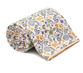 Orange Be Wangle Floral Printed Reversible Single Bed Dohar AC Blanket 3