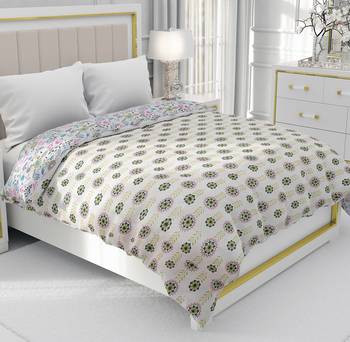 Pink Be Wangle Floral Printed Reversible Single Bed Dohar AC Blanket 1