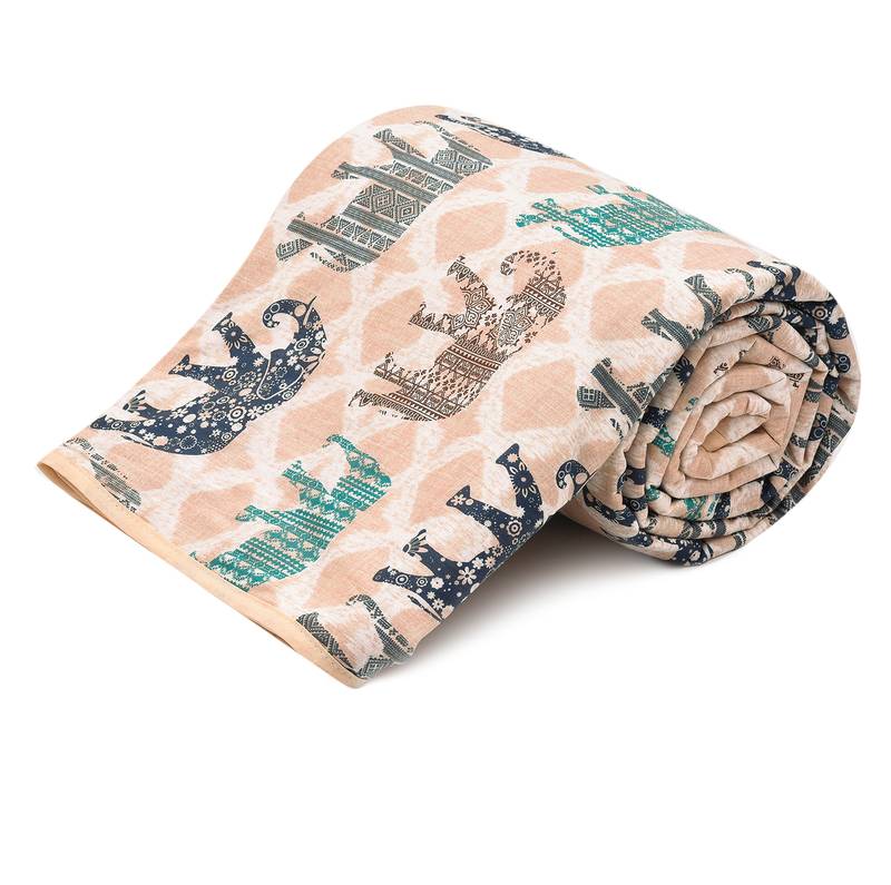 Orange Be Wangle Traditional Printed Reversible Single Bed Dohar AC Blanket