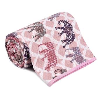 Pink Be Wangle Traditional Printed Reversible Double Bed Dohar AC Blanket 3