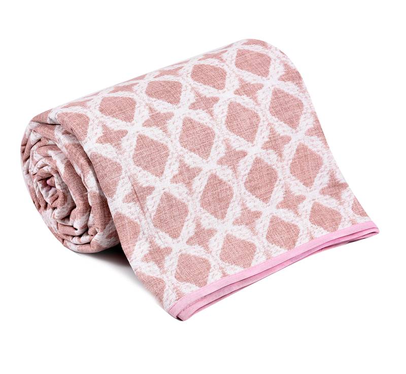 Pink Be Wangle Traditional Printed Reversible Single Bed Dohar AC Blanket