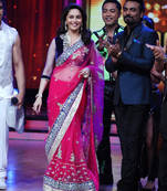 Madhuri Dixit Pink and Black Heavy saree with blouse