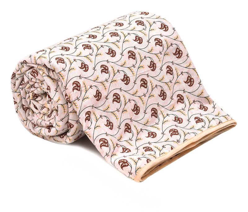 Orange Be Wangle Floral Printed Reversible Single Bed Dohar AC Blanket