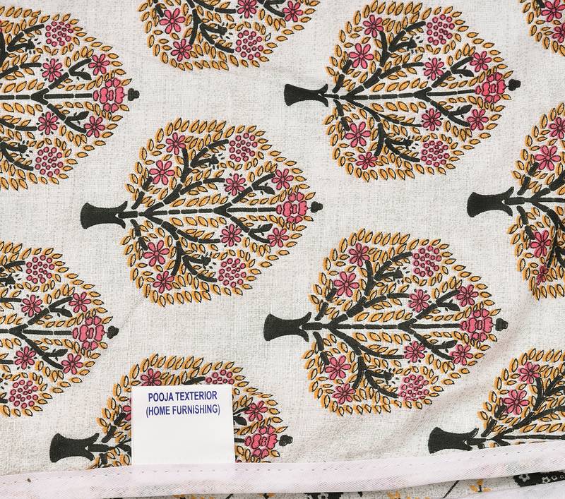 White Be Wangle Floral Printed Reversible Single Bed Dohar AC Blanket