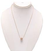 Elegant white stone studded ball pendent with chain