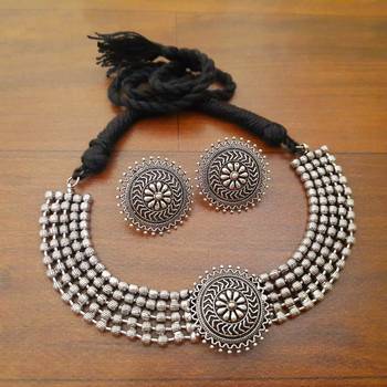 Oxidized choker necklace set 1