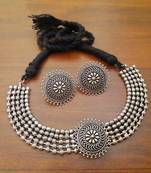 Oxidized choker necklace set