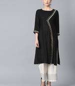 Black Colored Thread Embroidery With Rayon Fabric
