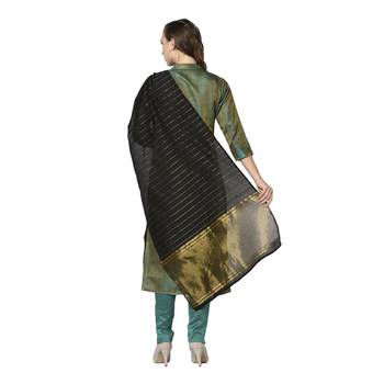 green Elora Cotton Jacquard Woven Designer Salwar Suit Unstitched Dress Material for Women 4