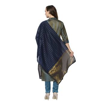 turquiose Elora Cotton Jacquard Woven Designer Salwar Suit Unstitched Dress Material for Women 3