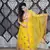 Yellow Embroidered Net Semi Stitched Lehenga