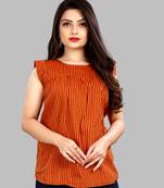 Orange plain cotton cotton-tops