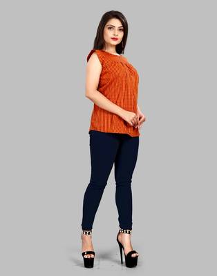 Orange plain cotton cotton-tops 3