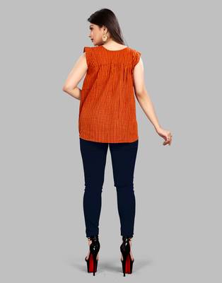 Orange plain cotton cotton-tops 4