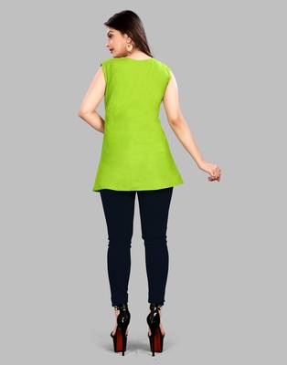 Parrot-green plain cotton cotton-tops 4