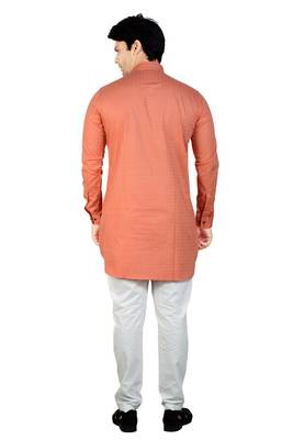 men's raspberry_pink short pathani kurta pant set 2