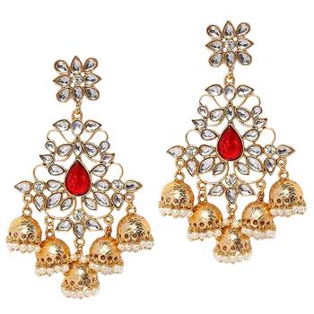 Red pearl jhumkas 1