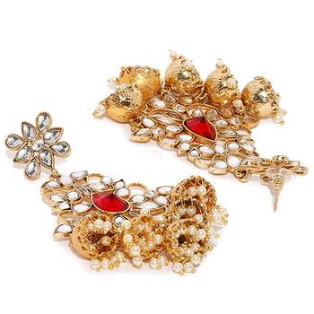 Red pearl jhumkas 4