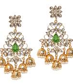 Green pearl jhumkas