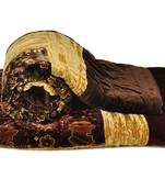Jaipuri Floral Brown Double Bed Velvet Quilt