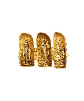 Antique Gold Plated Book Shape Ram Darbar Statue Idol Showpiece 3