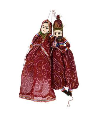 Rajasthani Famous Handmade Puppets (Multicolour) 1