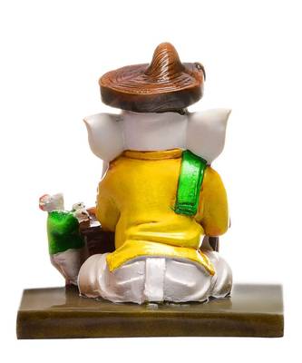 munshi Ganesha Reading Book - Yellow & Brownv Polyresine Showpiece 3