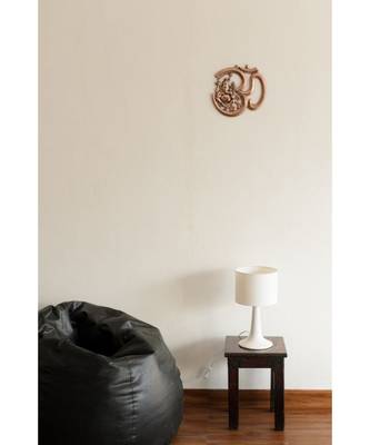 silver arts metal ganesha om wall hanging brown 3
