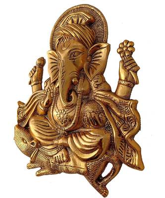 Metal Ganesh Idol Statue Wall Hanging for Home Decor Wall Decor 3