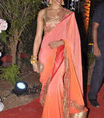 Deepika Padukone Orange Heavy Stylish saree with blouse