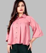 Pink plain viscose rayon tops