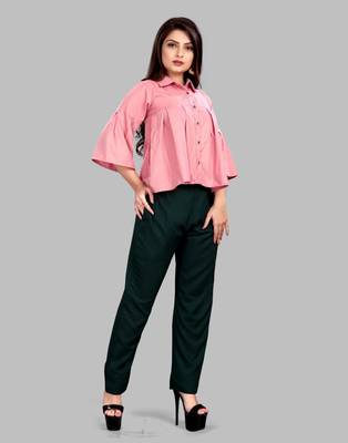 Pink plain viscose rayon tops 2