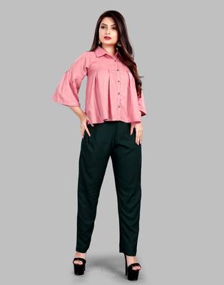 Pink plain viscose rayon tops 3