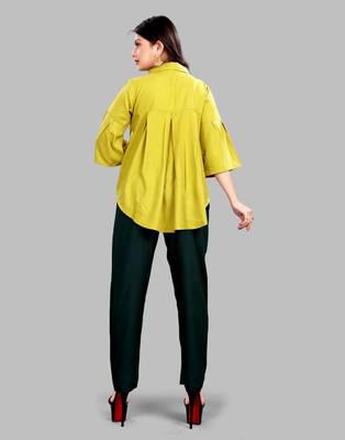 Parrot-green plain viscose rayon tops 3