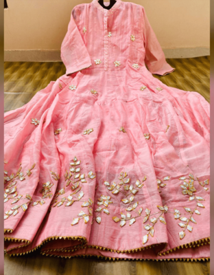 Pink Colored Gotta Work Rayon Full Length Dress 1