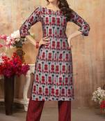 NAVRAJ FASHION Cotton Silk Printed Grey Latest Kurti Design