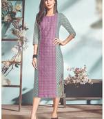 NAVRAJ FASHION Cotton Flex Purple And Blue Colored Stylish Kurti