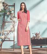 NAVRAJ FASHION Cotton Flex Pink Color Stylish Kurti